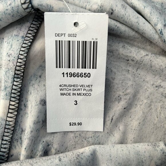 New Hot Topic Midnight Hour Crushed Velvet Witch Skirt Plus Size 3X Astrological - Picture 8 of 9